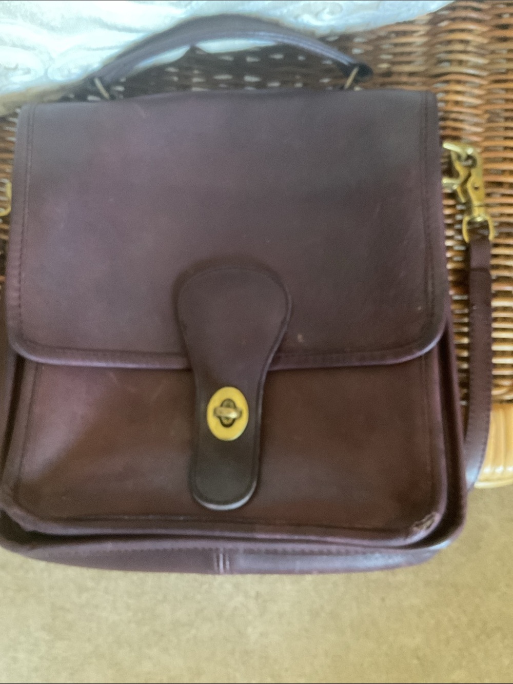 Vintage Coach Station Bag in Mahogany brown leather, style number 5130 - Picture 6 of 13